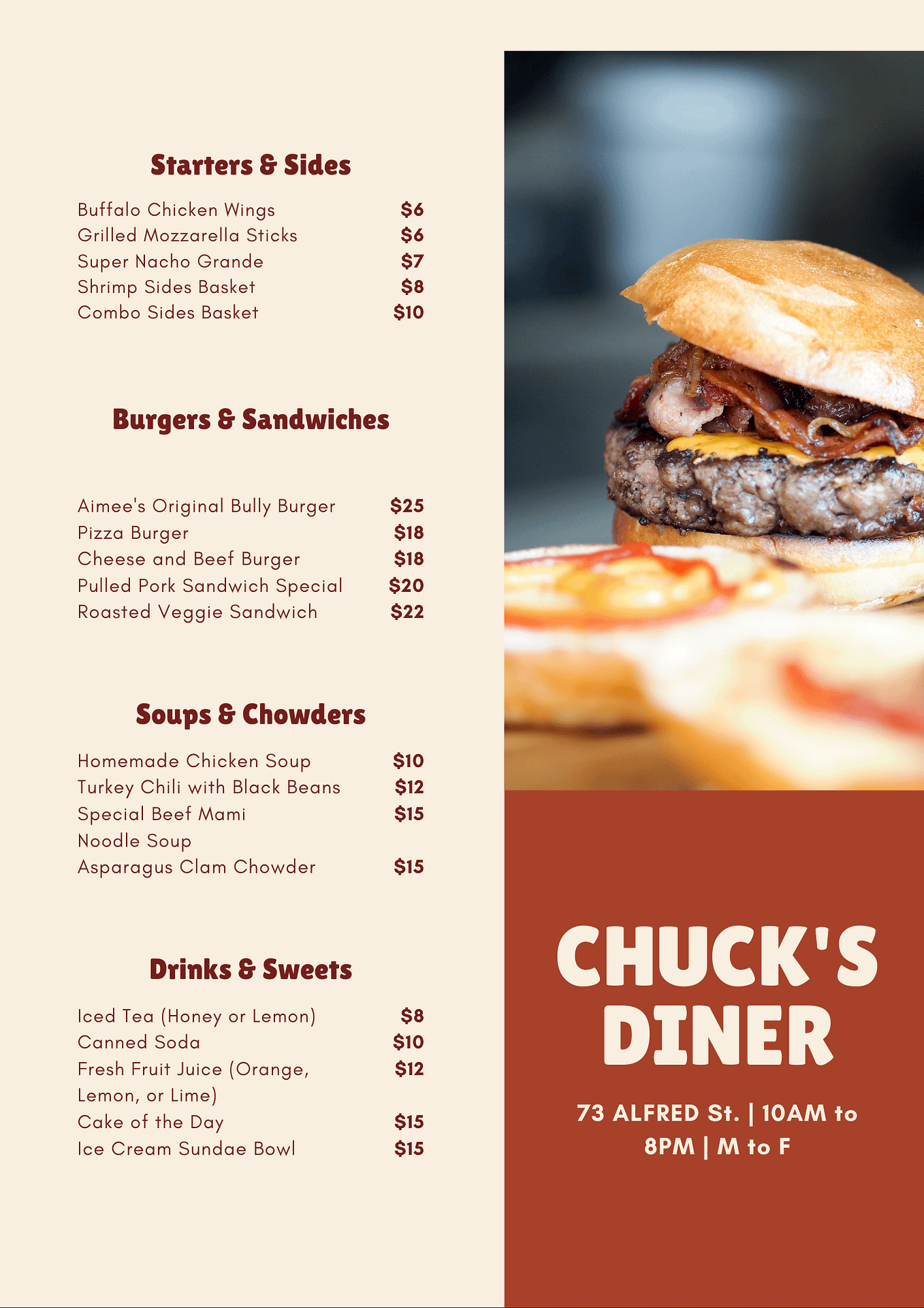 Menu Design & Print - Website Design Company